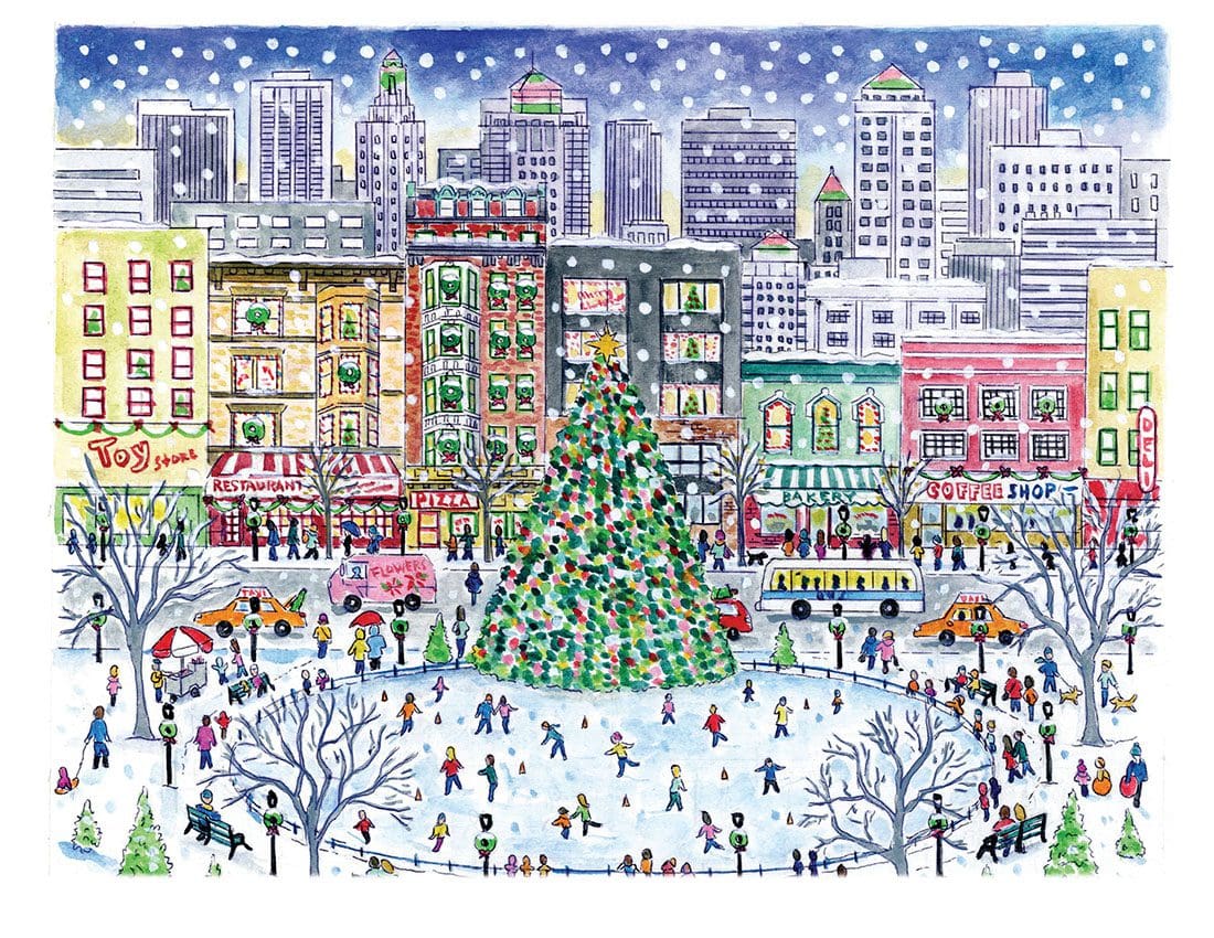 Christmas in the City Original Art - Michael Storrings