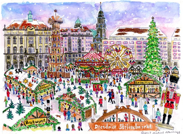 Dresden Christmas Market Original Art