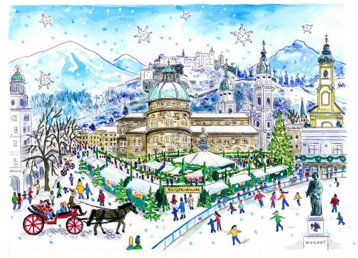 Salzburg Christmas Market Original Art