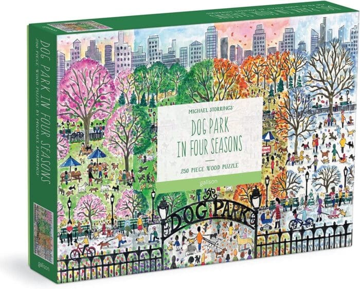 Wooden Dog Park in Four Seasons Puzzle