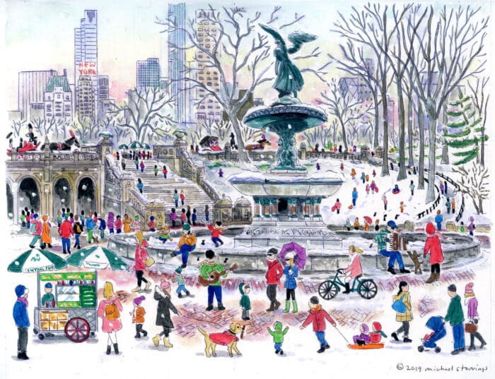 Bethesda Fountain, Central Park Original Art