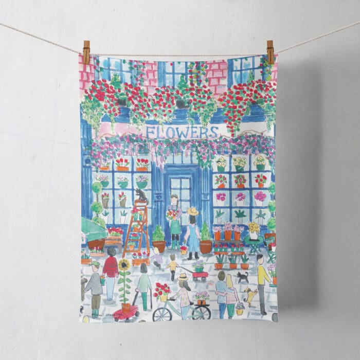 Flower Shop Tea Towel