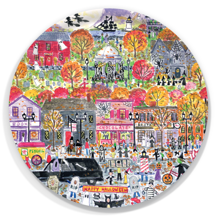 Salem Halloween Parade Large Round Tray