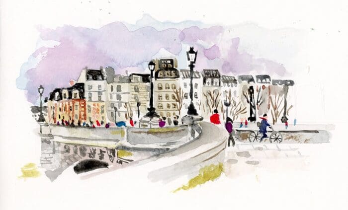 Buildings on the Seine Original Art