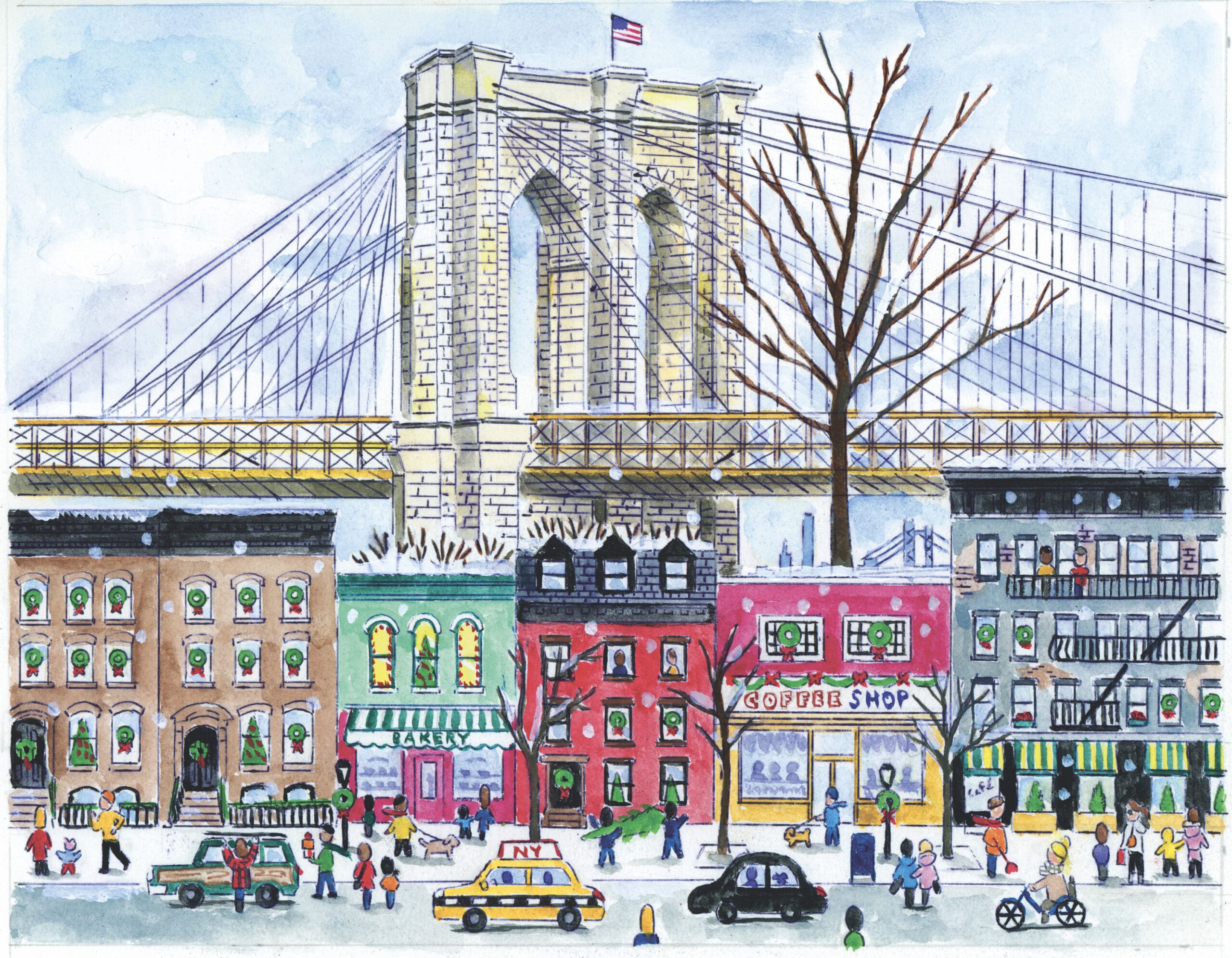 Brooklyn Bridge Winter Original Art